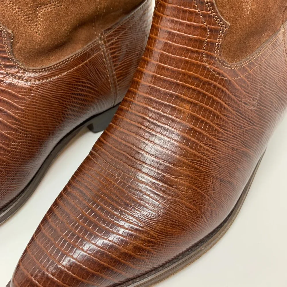 Vintage Seychelles Western Brown Leather Cowboy Boots - Size 8.5 - Picture 2 of 8